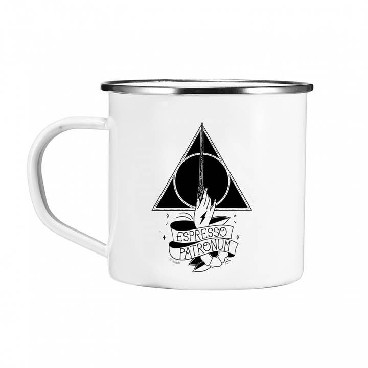 Espresso Patronum 300 Ml Enamel Mug By La Barbuda for wholesale by La Barbuda - No U.S. custom fees