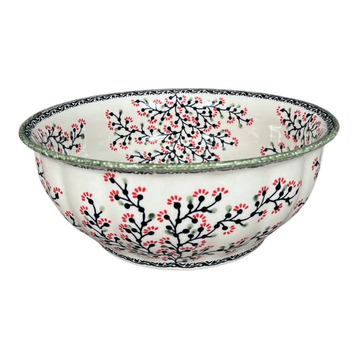 Bowl, Round, 11" in "Cherry Blossoms" by Manufaktura | M087S-DPGJ for wholesale by Polish Pottery Outlet