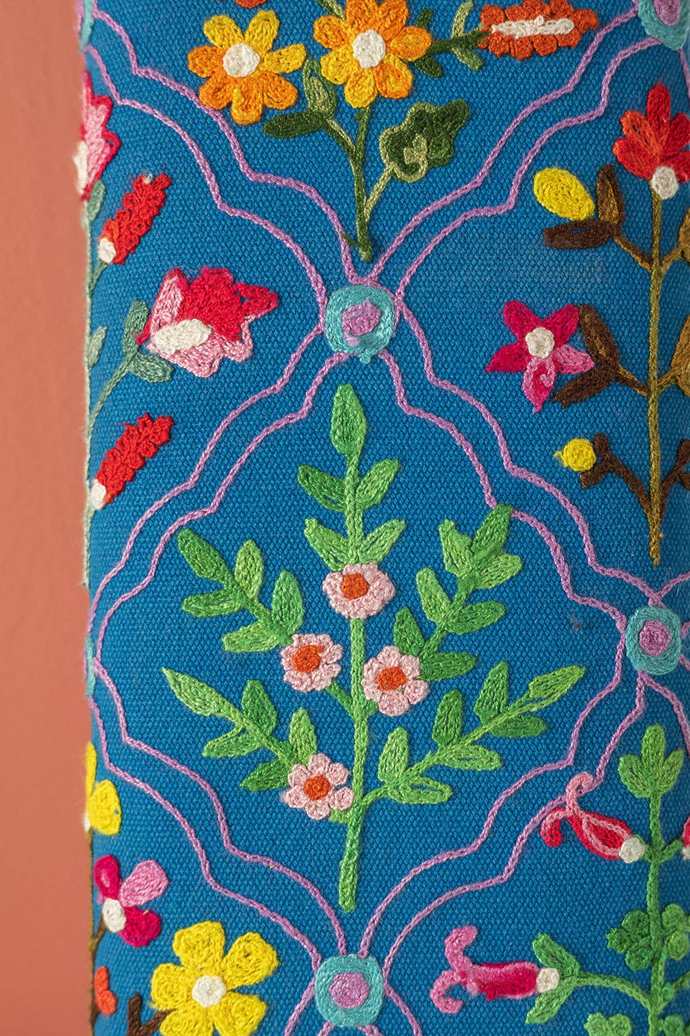 Ian Snow Ltd - Wholesale Wall Mirror - Blue Embroidered Cotton Wall Mirror1