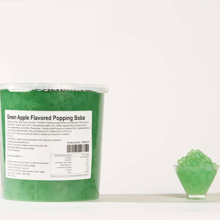 Green Apple Flavoured Popping Boba / 青苹果风味球型果味酱 for wholesale by Next Gen Boba
