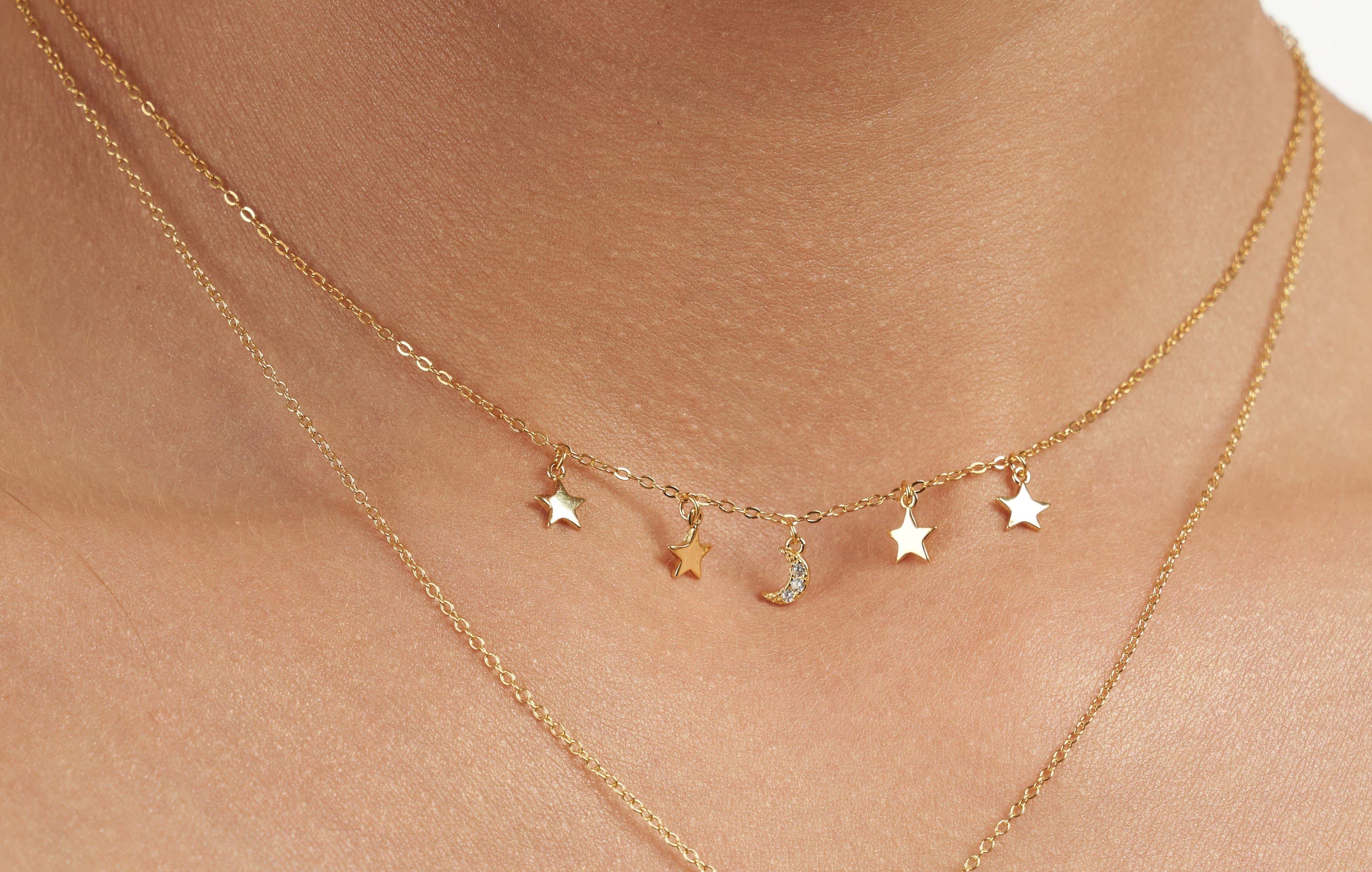 Gold Moon Star Choker for wholesale on Faire6