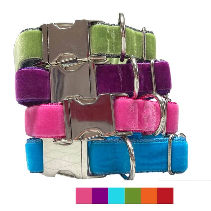 Handmade Luxurious Velvet Dog Collars for wholesale by Sassy Dog Fashions