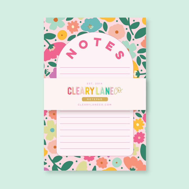 Bloc-notes | 4 « x6" | Blush Rainbow Meadows pour la vente par Cleary Lane
