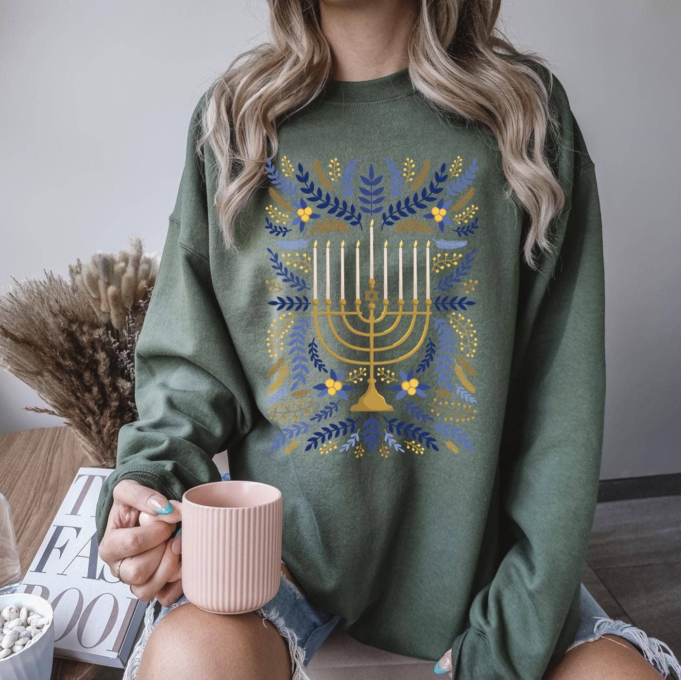NVC Ecommerce LLC - Wholesale Graphic Sweatshirt - Women's - Hanukkah Sweater, Jewish Holiday Sweatshirt, Chanukah Shirt4