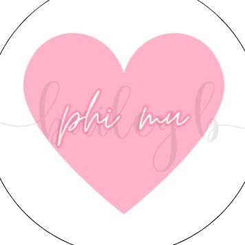 Bouton Phi Mu Heart Gameday pour la vente par Jewelry By Bailey B