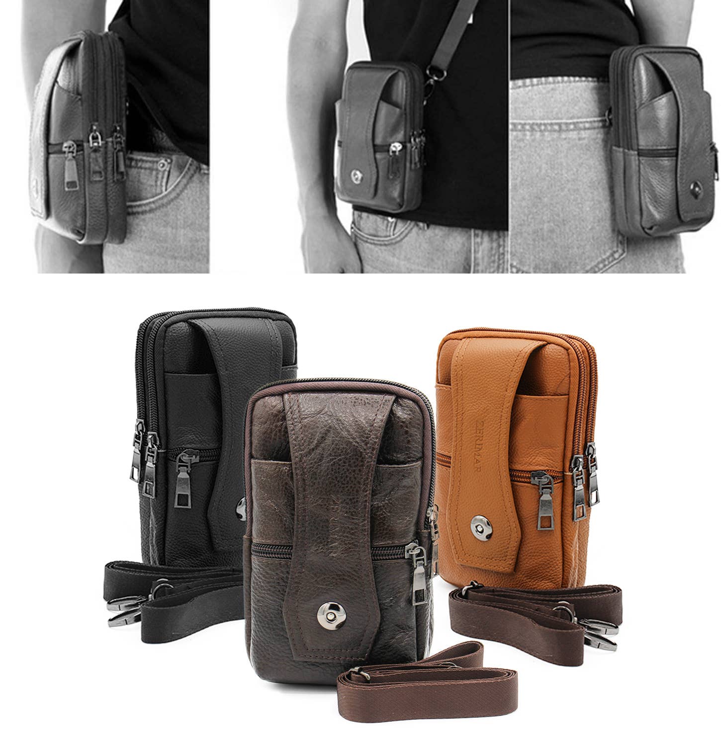 Marron Zerimar 100% Leather Crossbody Bag Measurements: 18x11x5 for wholesale on Faire3