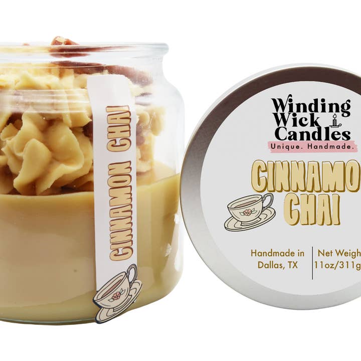 11oz. Cinnamon Chai Dessert Candle for wholesale by Winding Wick Candles