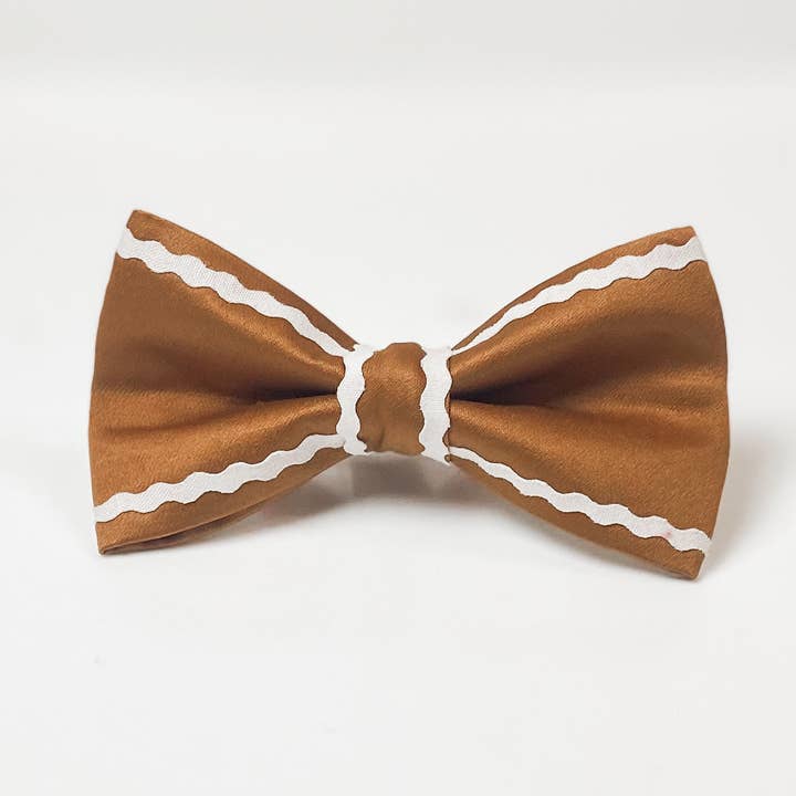 Gingerbread Christmas dog bow handmade accessory for wholesale by doggish