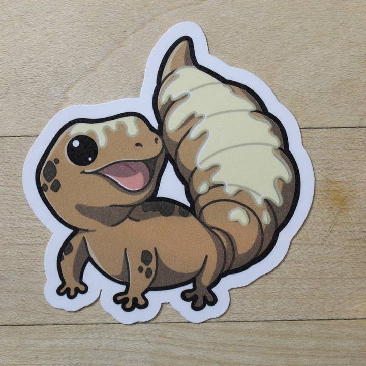 Mega Kawaii Cuties - Wholesale Sticker - Leopard Gecko- Buttered Croissant Sticker