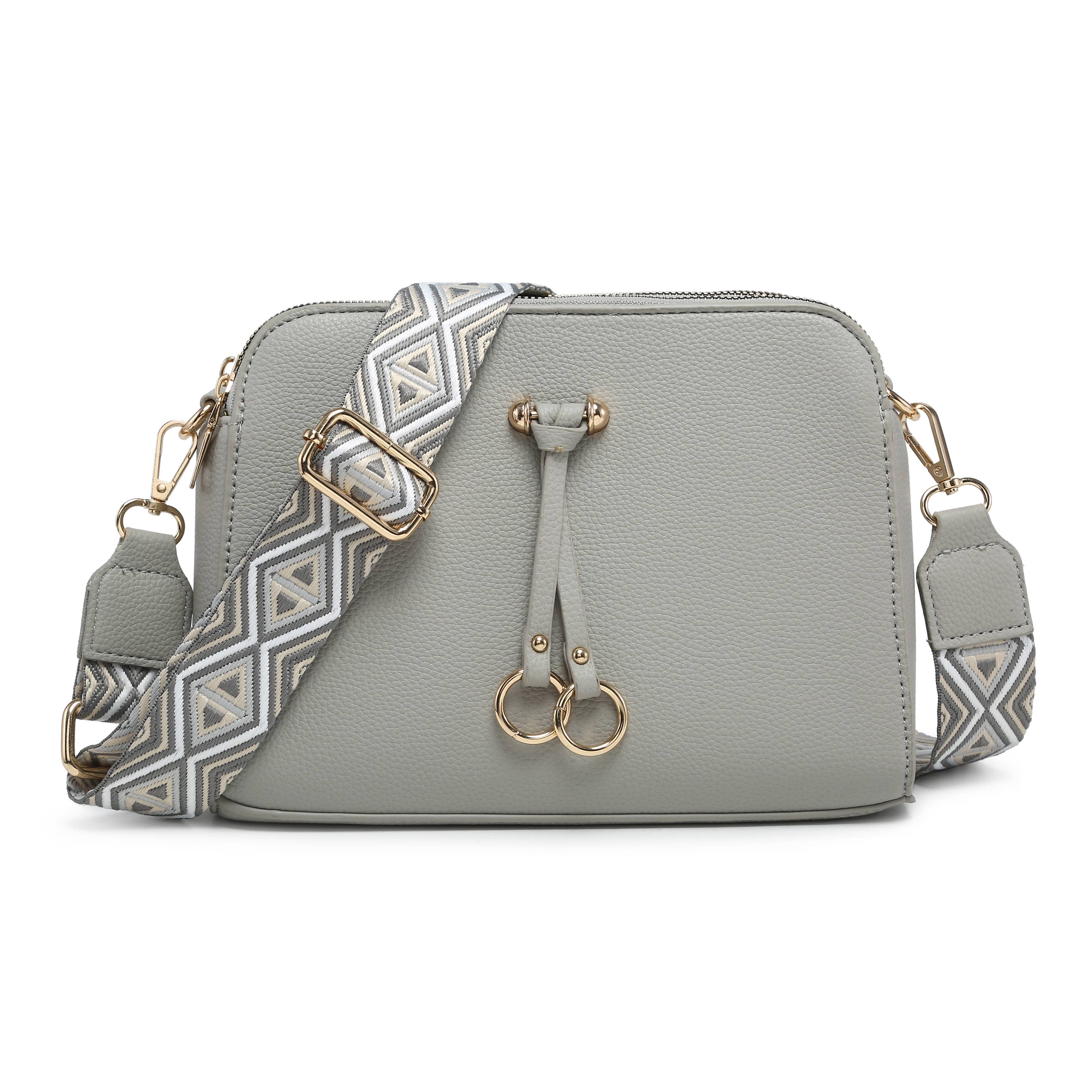 Papaya Fashion Ltd - Vente Sac à bandoulière – femme - B23005-SS-Sac à bandoulière en toile à triple fermeture éclair3