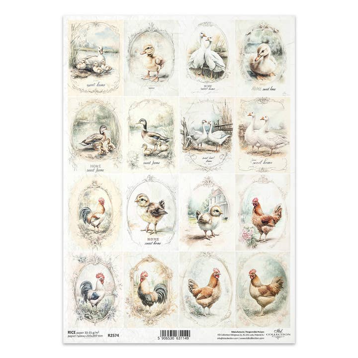 rice paper for decoupage R2574 - Cottage in the Country for wholesale by ITD Collection