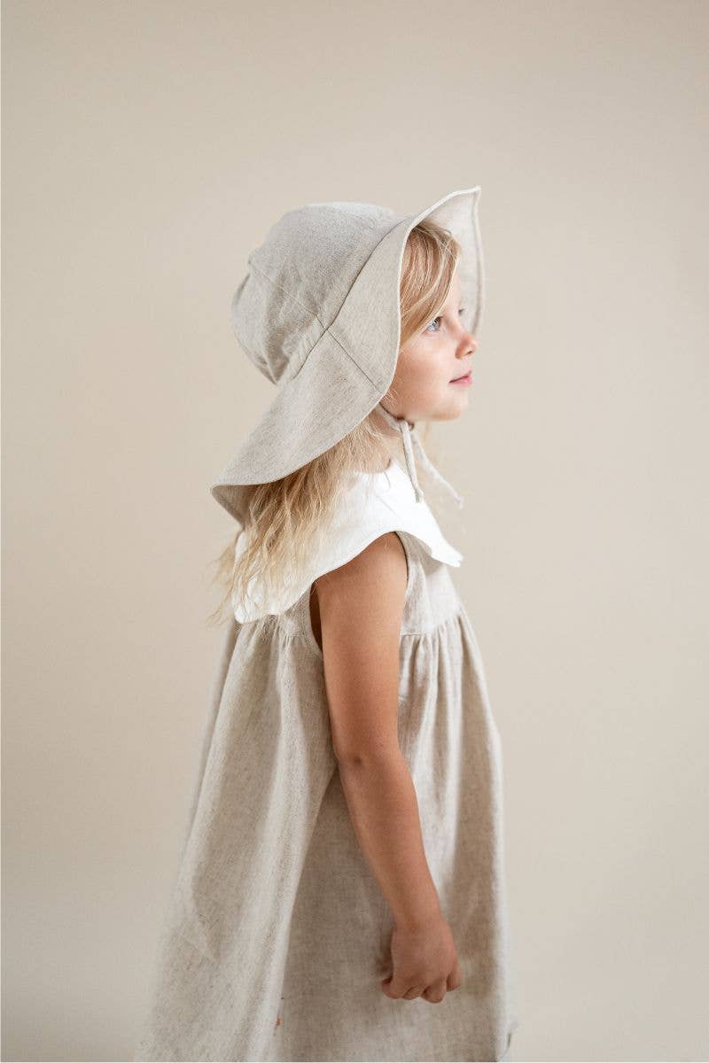 Ander - Venta al por mayor Sombrero de pescador - Niños - Sombrero SUNNY – Sombrero natural de verano para niñas de lino y algodón2