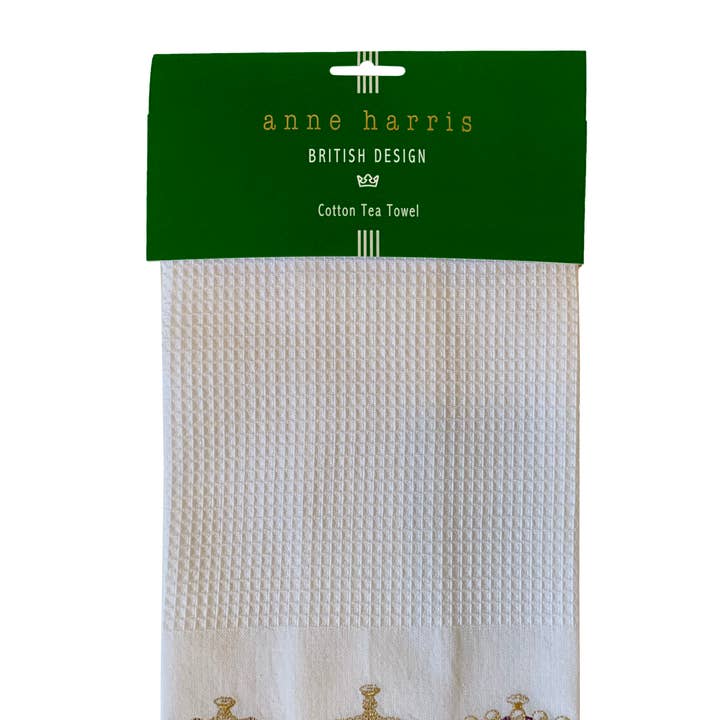 Crowns Waffle Tea Towel for wholesale by Temple Island Collection Ltd
