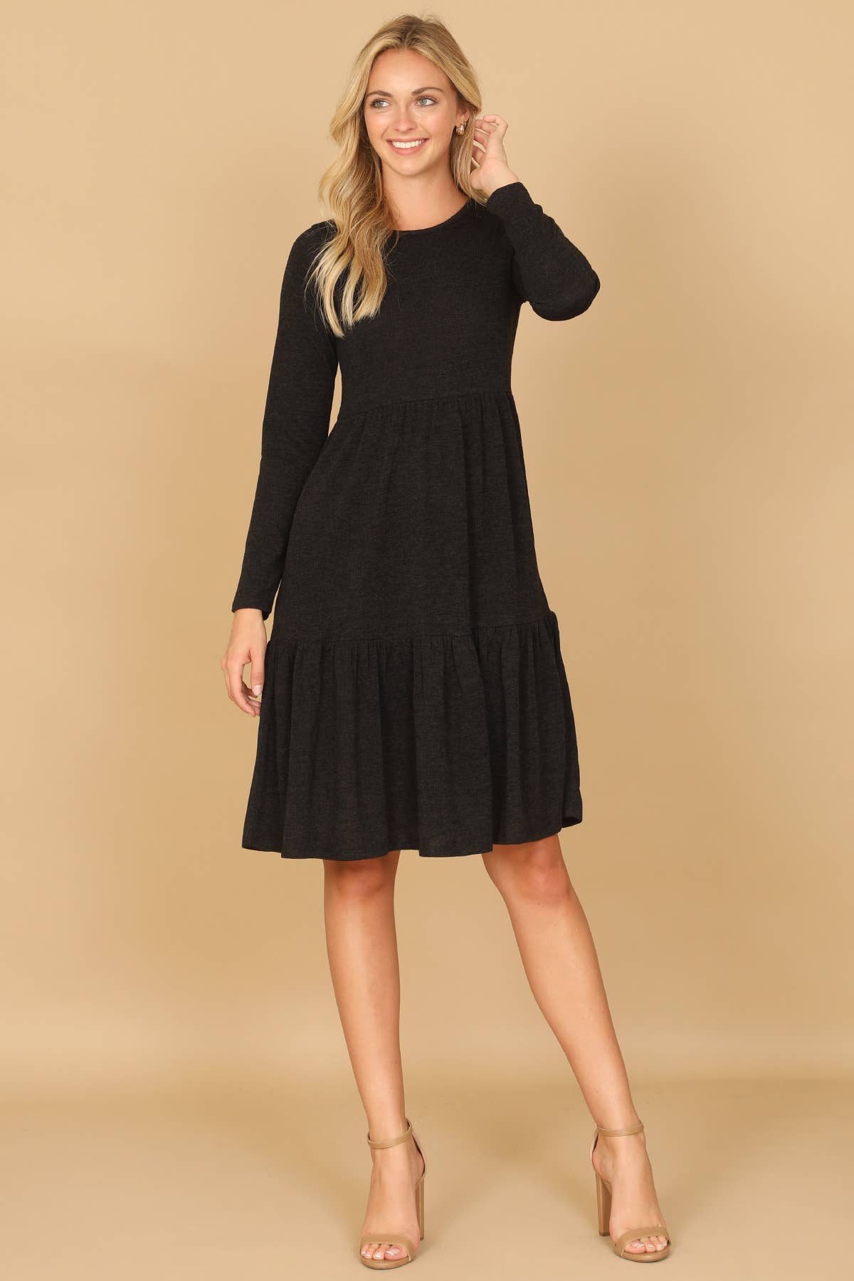 You & Me - Vente Robe – femme - ROBE À PLUSIEURS NIVEAUX EN CHAMBRAY À MANCHES LONGUES ET COL ROND YMD10121V27