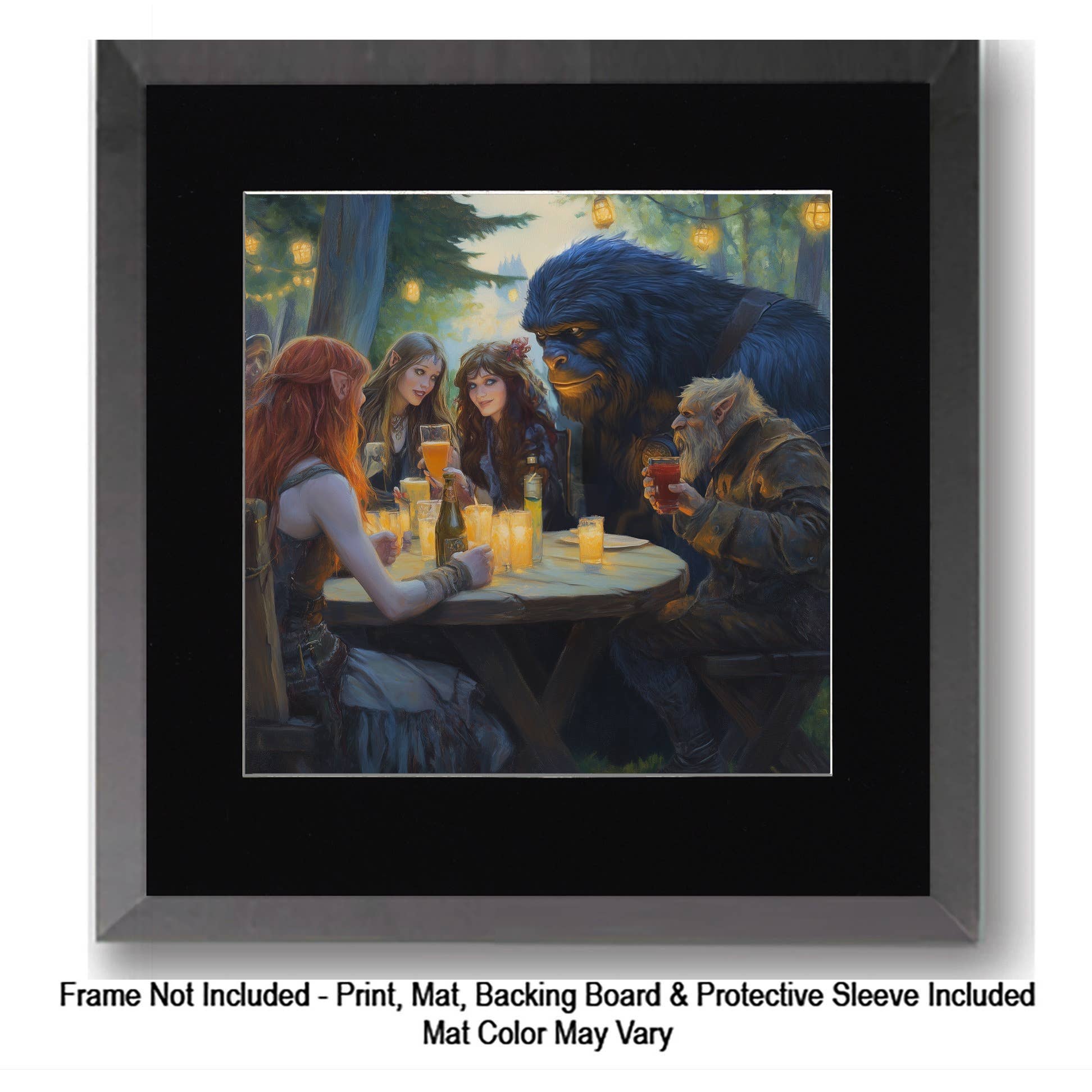 Mowbi - Vendita all'ingrosso Stampa artistica - Tipo Tosto, Bigfoot: Credi in Te Stesso - Stampe d'Arte di Criptidi - Stampe di Bigfoot – Opera d'Arte 8″x8″ in Passepartout 12″x12″33