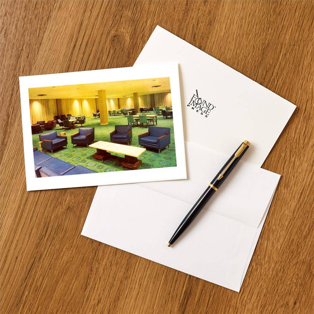 Found Image Press - Wholesale Stationery/Notecard Set - Greeting Card BF-122 Conferemce Room with Purple Chairs1