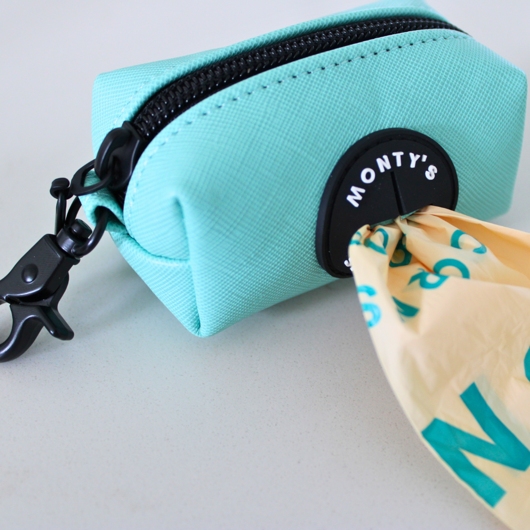 Monty's Bags - Vente Distributeur de sacs à déjections canines - Distributeur de sacs à crottes en cuir végétalien avec 15 sacs de taille standard1