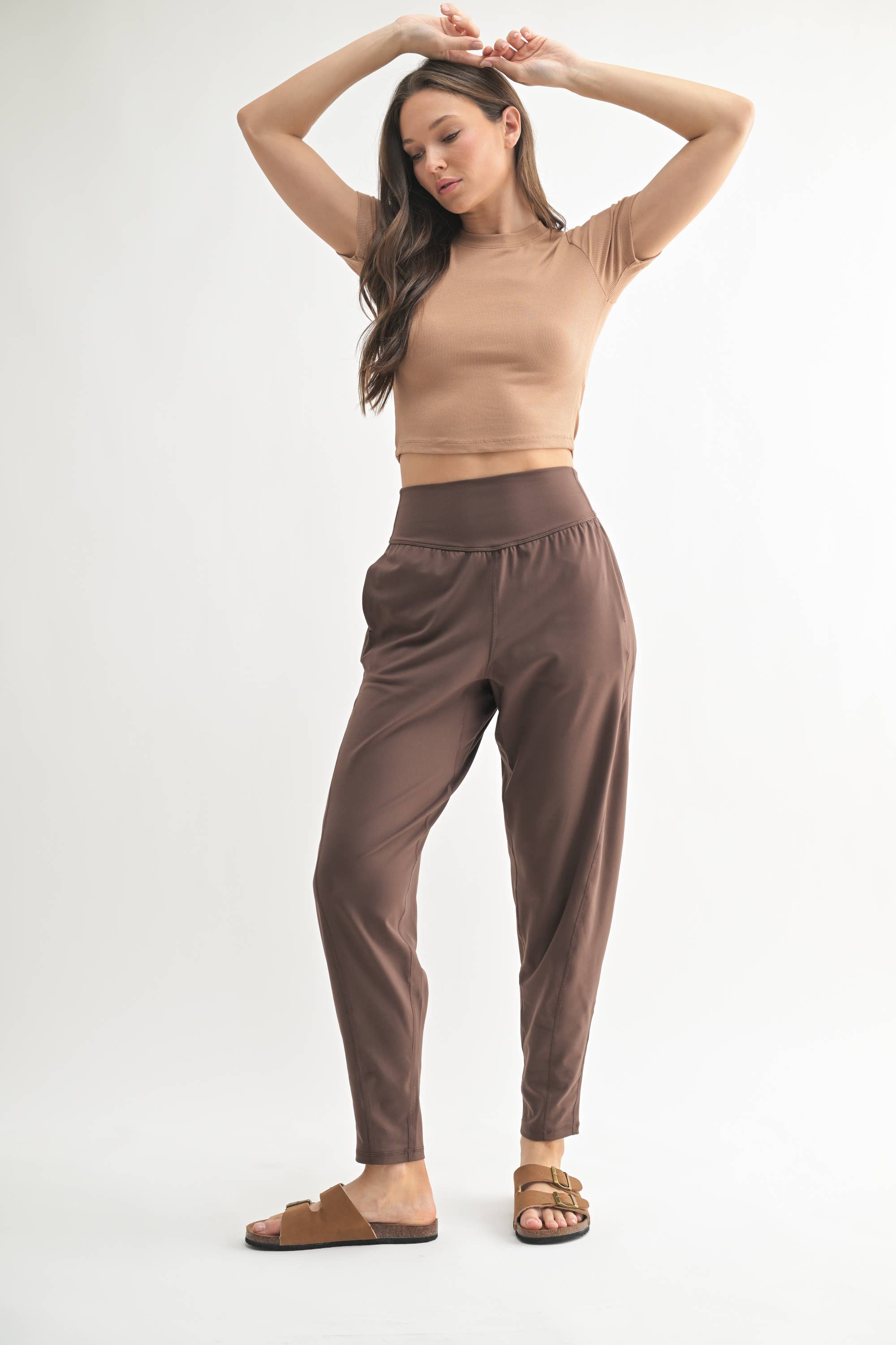 Mono B - Wholesale Athletic Top - Women's - Essential Micro-Ribbed Athleisure Baby Tee15