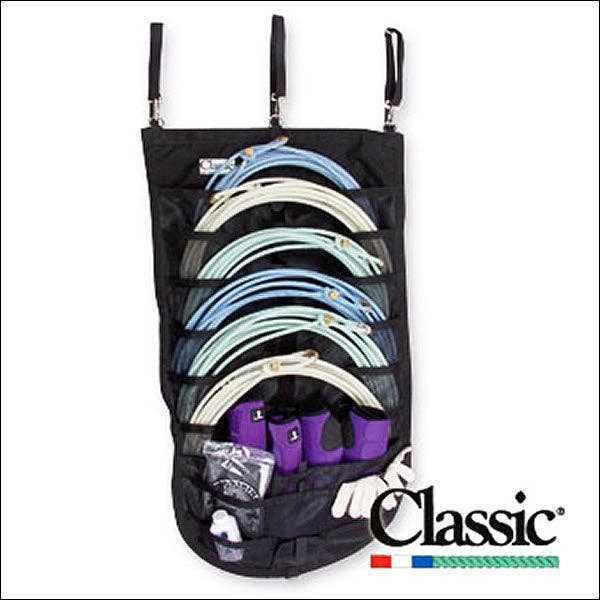 Classic Equine Horse Tack Hanging Rope Organizer Black for wholesale by HILASON