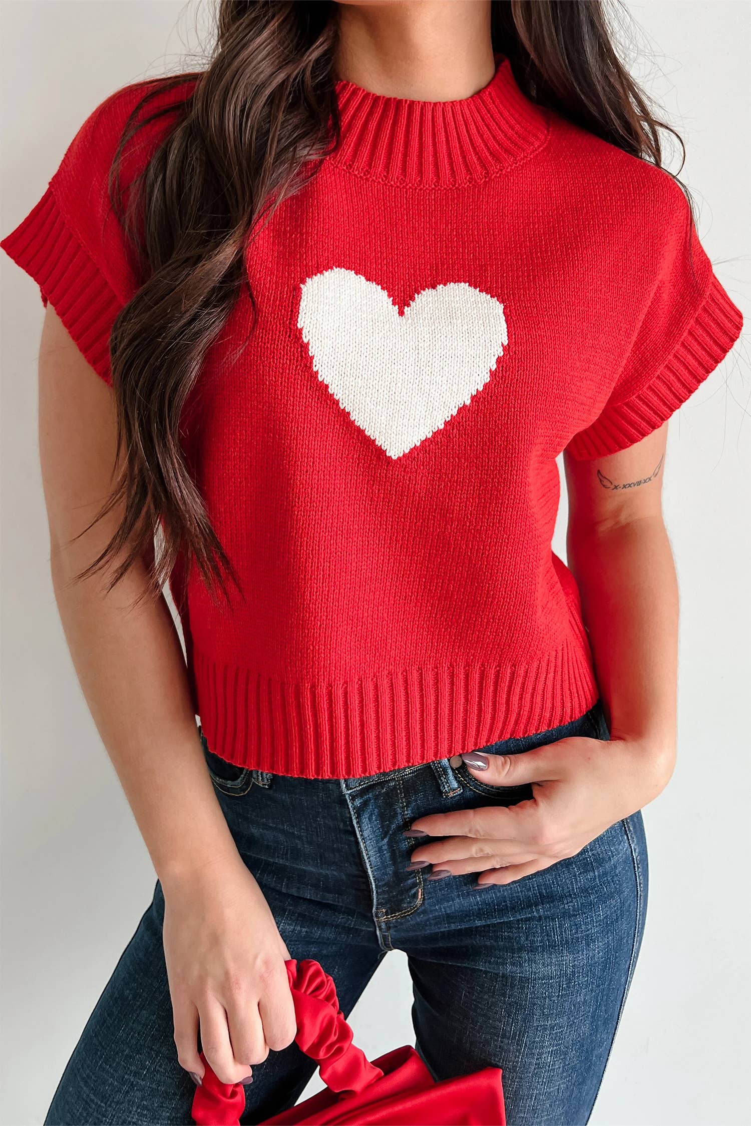 LA Society - Wholesale Knit Sweater - Women's - LAS Valentine Heart Graphic Cropped Sweater (S-XL)1