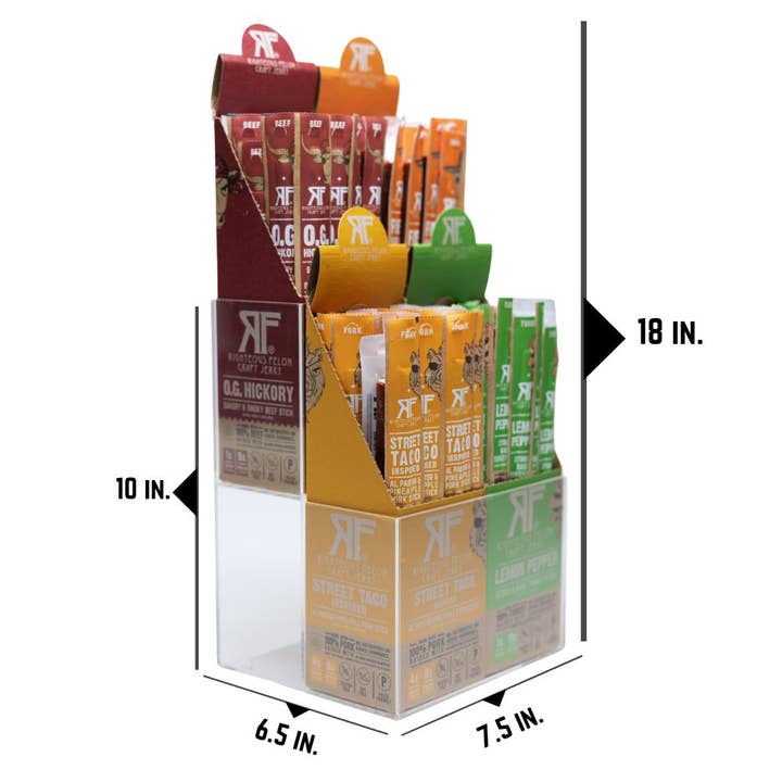 Righteous Felon Craft Jerky - Wholesale Retailer Display - Food & Drink - Righteous Felon Meat Sticks Countertop Display 4pk1