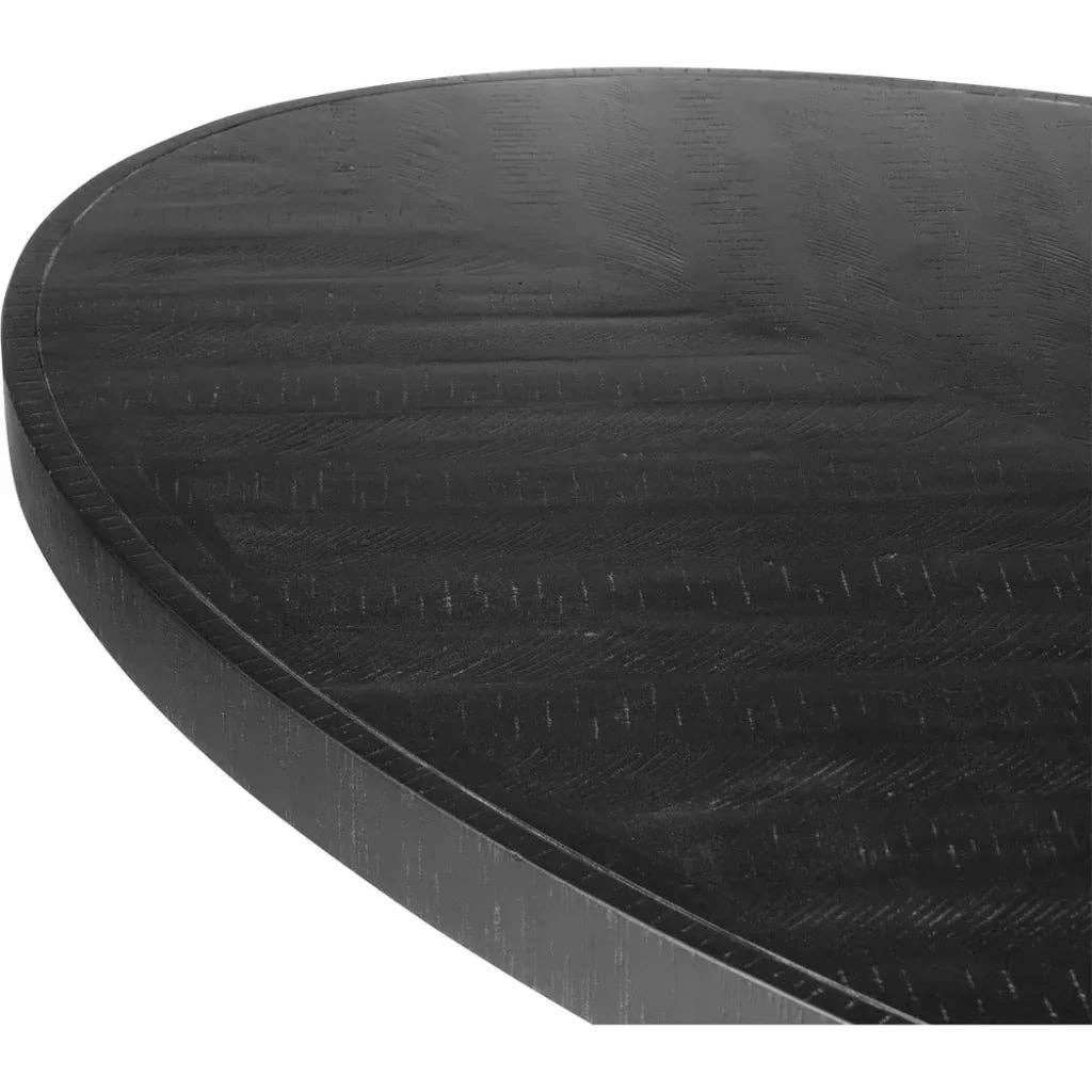 LOOMLAN – wholesale Sidobord – Parq trä svart oval matbord8