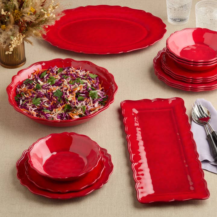 Certified International - Wholesale Serve Bowl - Isabella Red Melamine Lg Serving Bowl 13.75x2.75in