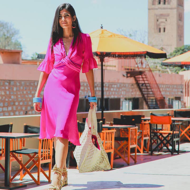 Cockatoo - Wholesale Beach Bag - GOLD ZIG ZAG BEACH BAG1