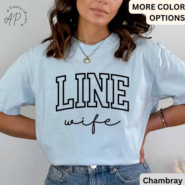 APComfortPrints - Wholesale Screen Printed T-Shirt - Women's - Line Wife Comfort Colors® Shirt, Lineman Wife T-Shirt, Linewife Tee, Gift for Electrician Spouse
7