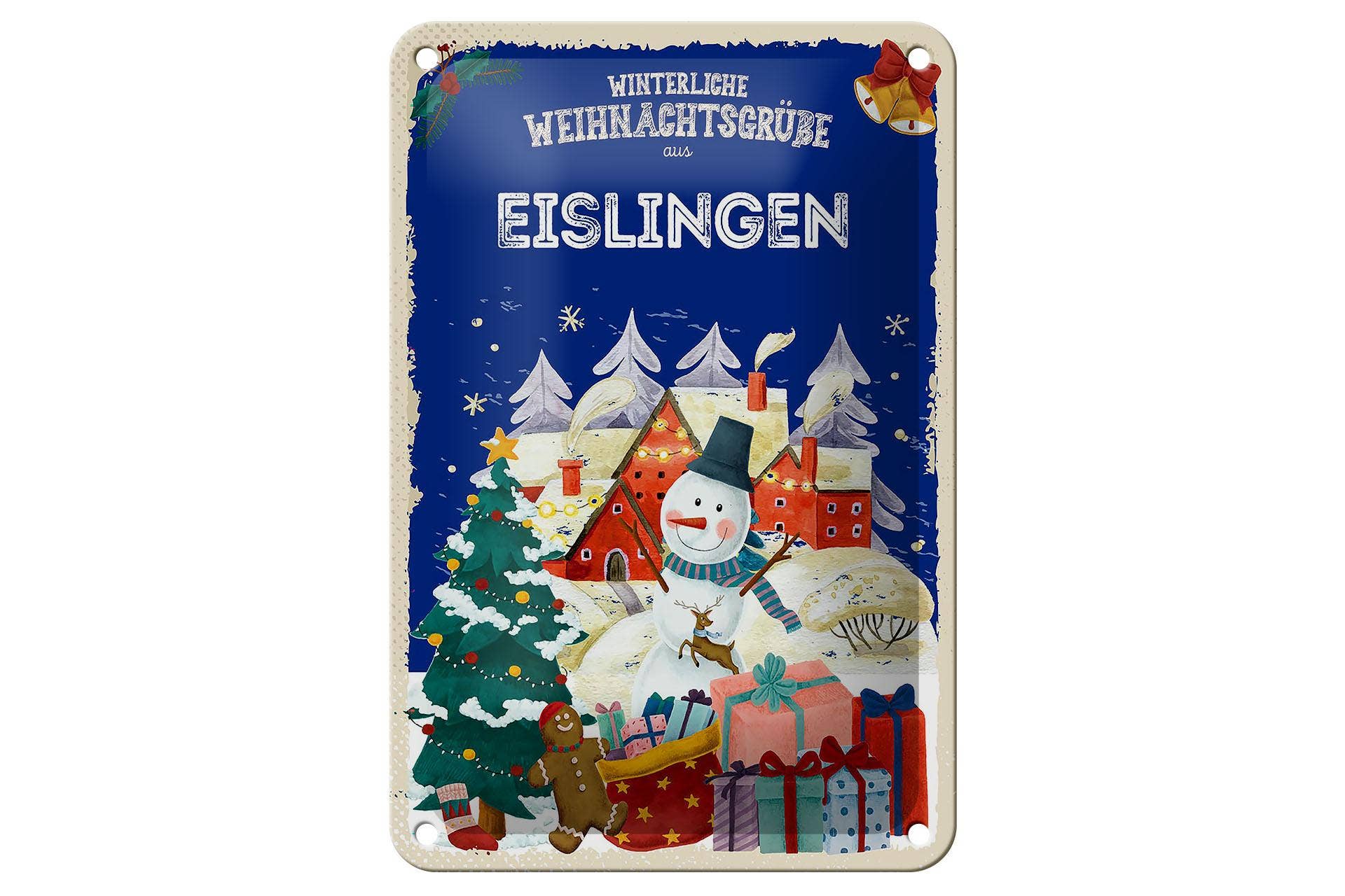 Femer - Wholesale Christmas Wall Art - Christmas greetings EISLINGEN metal sign gift decorative sign 12x18 cm0