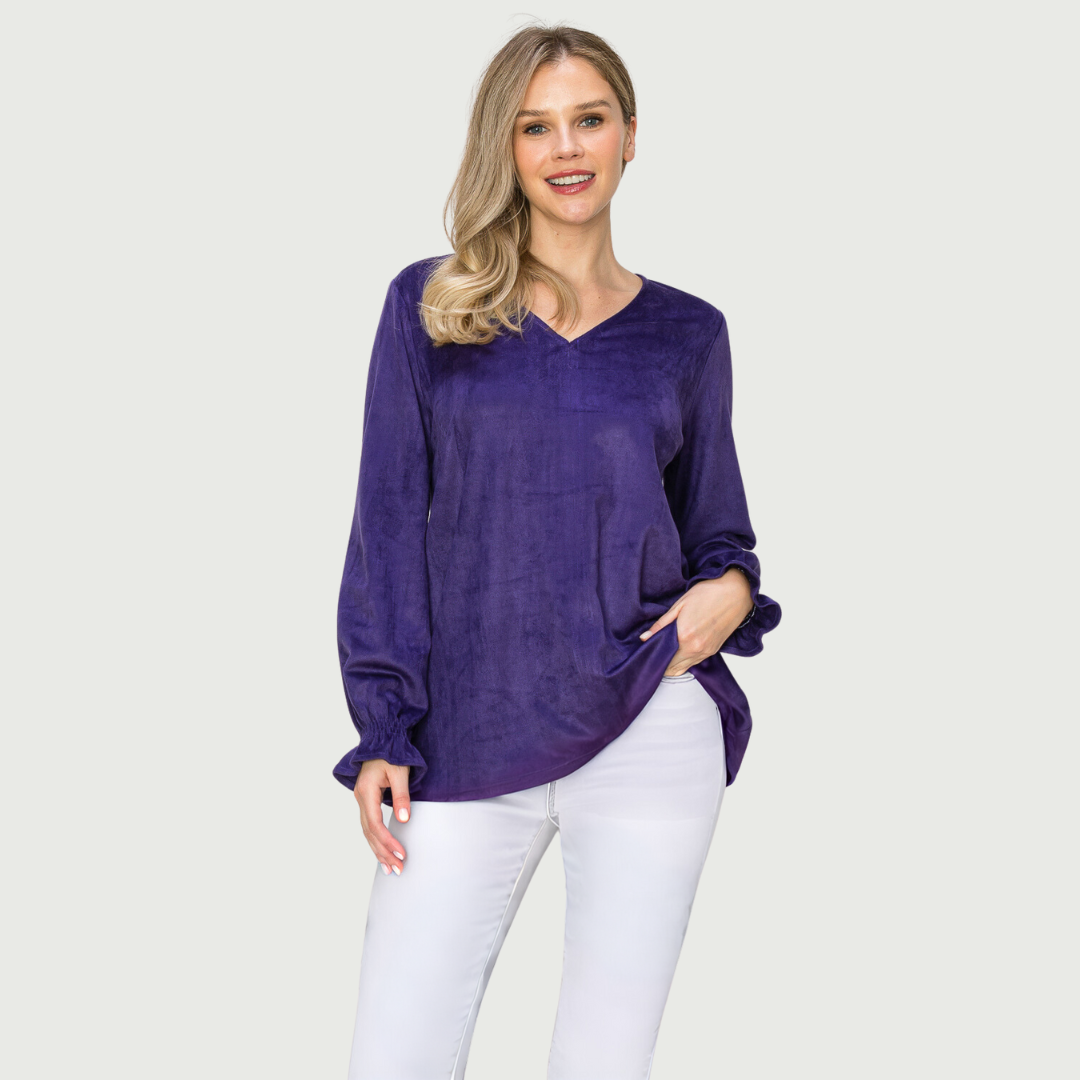 Joh Apparel - Wholesale Blouse - Women's - Abigail Stretch Suede Top9