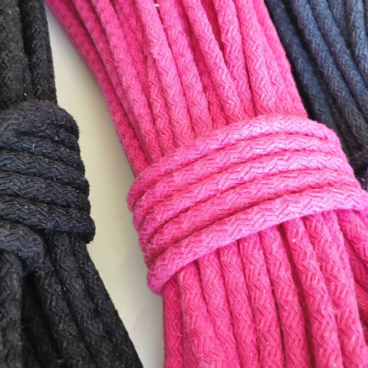 Dream Trimming Goods LLC - Wholesale Craft Supplies - Fuchsia Cotton Rope 1/4' inch x 500 Yrd –Macrame Braided 2