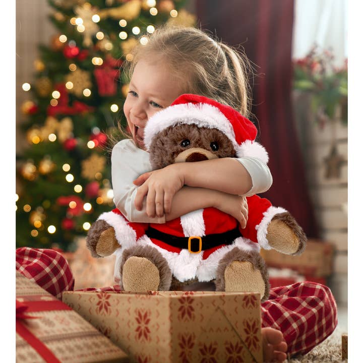 Cota Global - Wholesale Stuffed/Plush Toy - Kids & Baby - Super Soft Plush Santa Brown Bear with Red Plaid Hoodie5