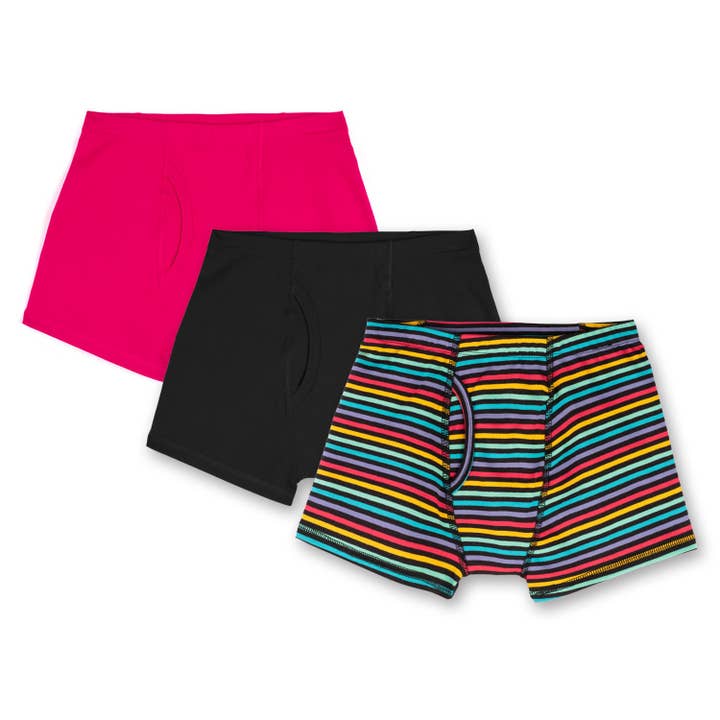 Mightly - Wholesale Underwear - Kids - Boys Organic Cotton Boxer Briefs 3 Pack