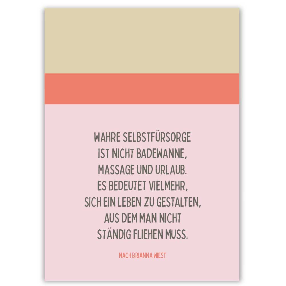 Fritzante - Wholesale Postcard - Postcard True self-care is not a bathtub...0