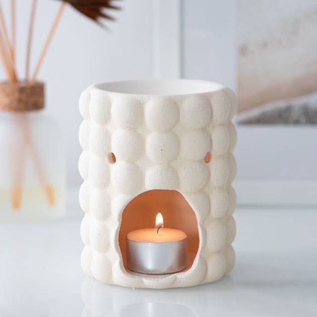 Something Different Wholesale - Wholesale Oil Warmer - Cream Speckle Bubble Oil Burner and Wax Warmer