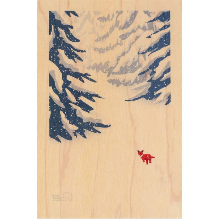 Carte postale en bois Ski Clairiere pour la vente par Woodhi