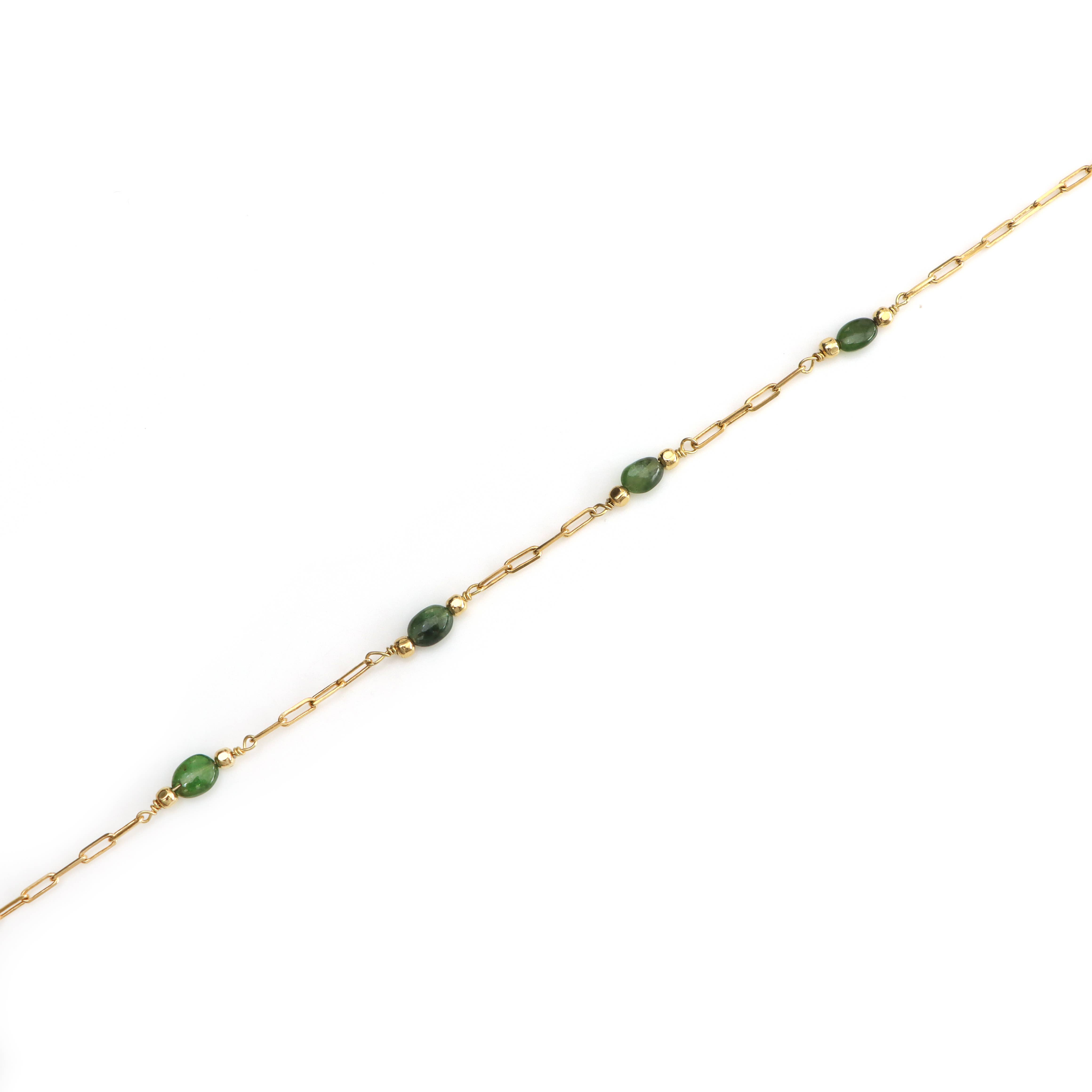 Fine Facets - Wholesale Link & Chain Bracelet - Chrome Diopside Chain Bracelet – Elegant and Timeless Design3
