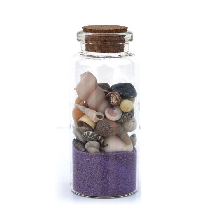California Seashell Company - Wholesale Decorative Tabletop Object - Beach Bottles - Sand & Seashells (Color Options)4