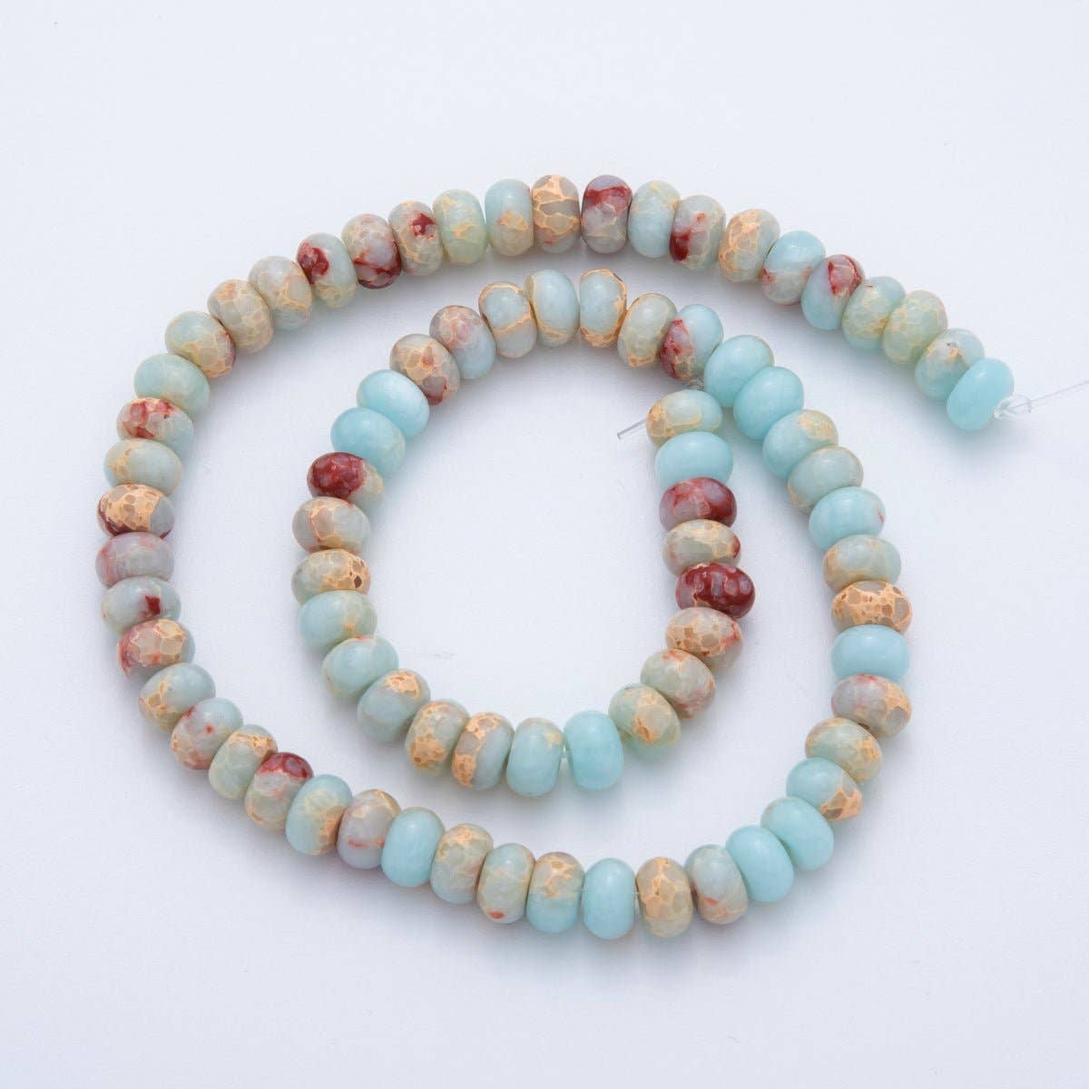 Aim Eternal - Wholesale Kralen - 8mm Blauwe Turkoois Rondelle Natuurlijke Edelsteen Ronde Kraal Streng Vinding | WA-32810