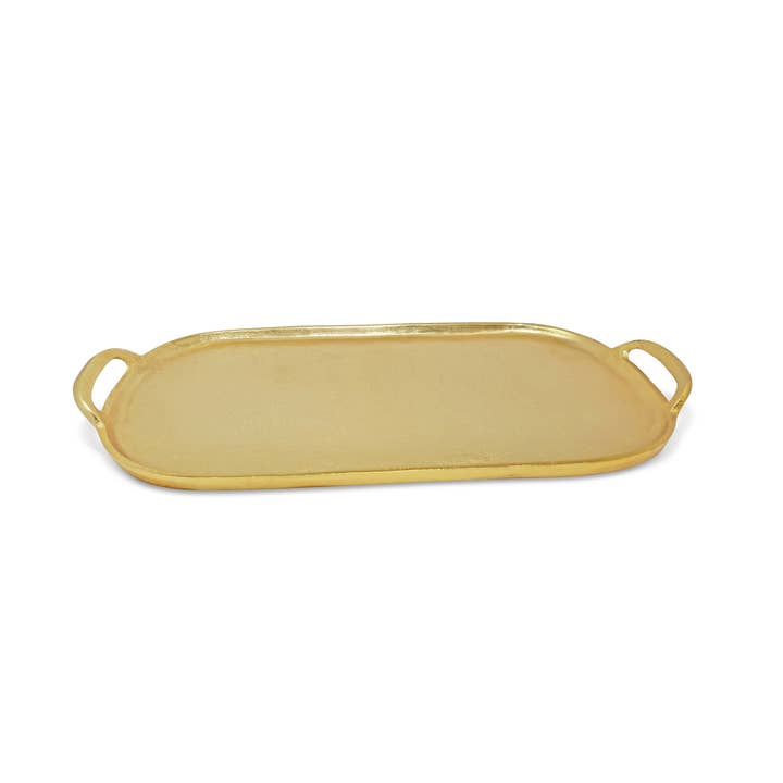 Simple Oval Serving Tray with Handles for wholesale by CLASSIC TOUCH DECOR INC.