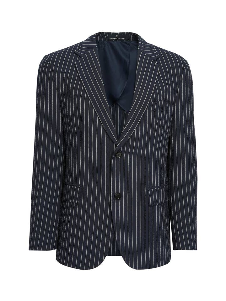 Navy Pinstripe Blazer for wholesale by Luchiano Visconti