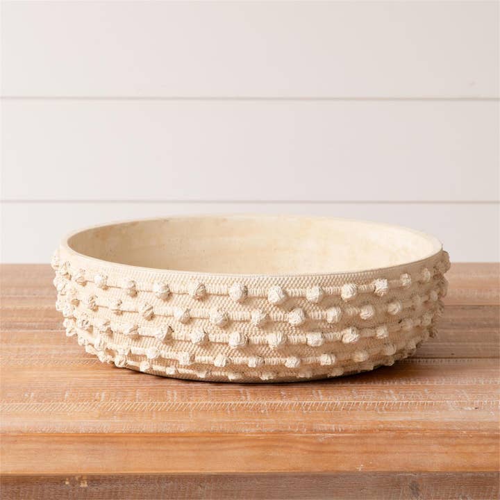 Audrey's Home & Gift - Wholesale Decorative Plate/Dish/Bowl - Ivory Textured Knot Cement Bowl, Lg (Pk/02)2