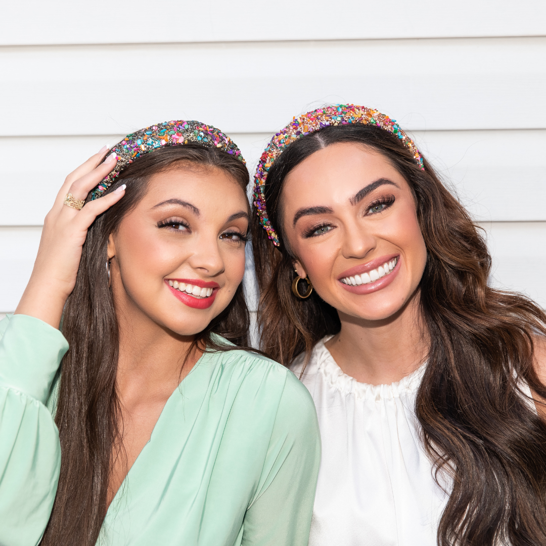 Headbands of Hope | One Purchased One Donated – wholesale Fashion headband – women's – All That Glitters Headband - Multi Colored + Gunmetal4