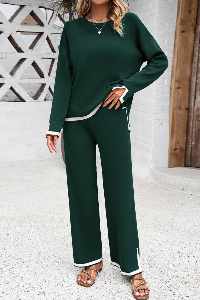 Lily Clothing - Wholesale Top & Pant Set (NOT Loungewear) - Women's - TEMPERAMENT CASUAL SOLID COLOR LONG SLEEVE SUIT_CWSTB03716