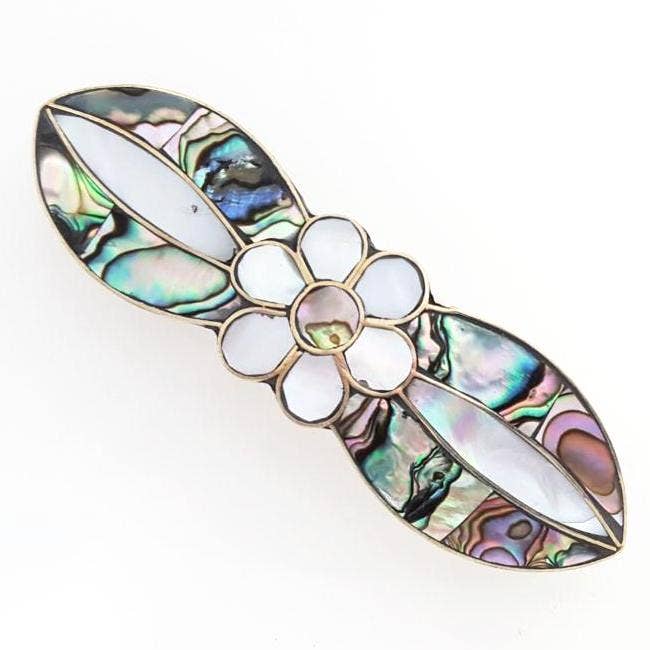Costello International - Wholesale Barrette - Women's - Blue Pacific Abalone & Mother-of-Pearl Hair Clip Barrettes15
