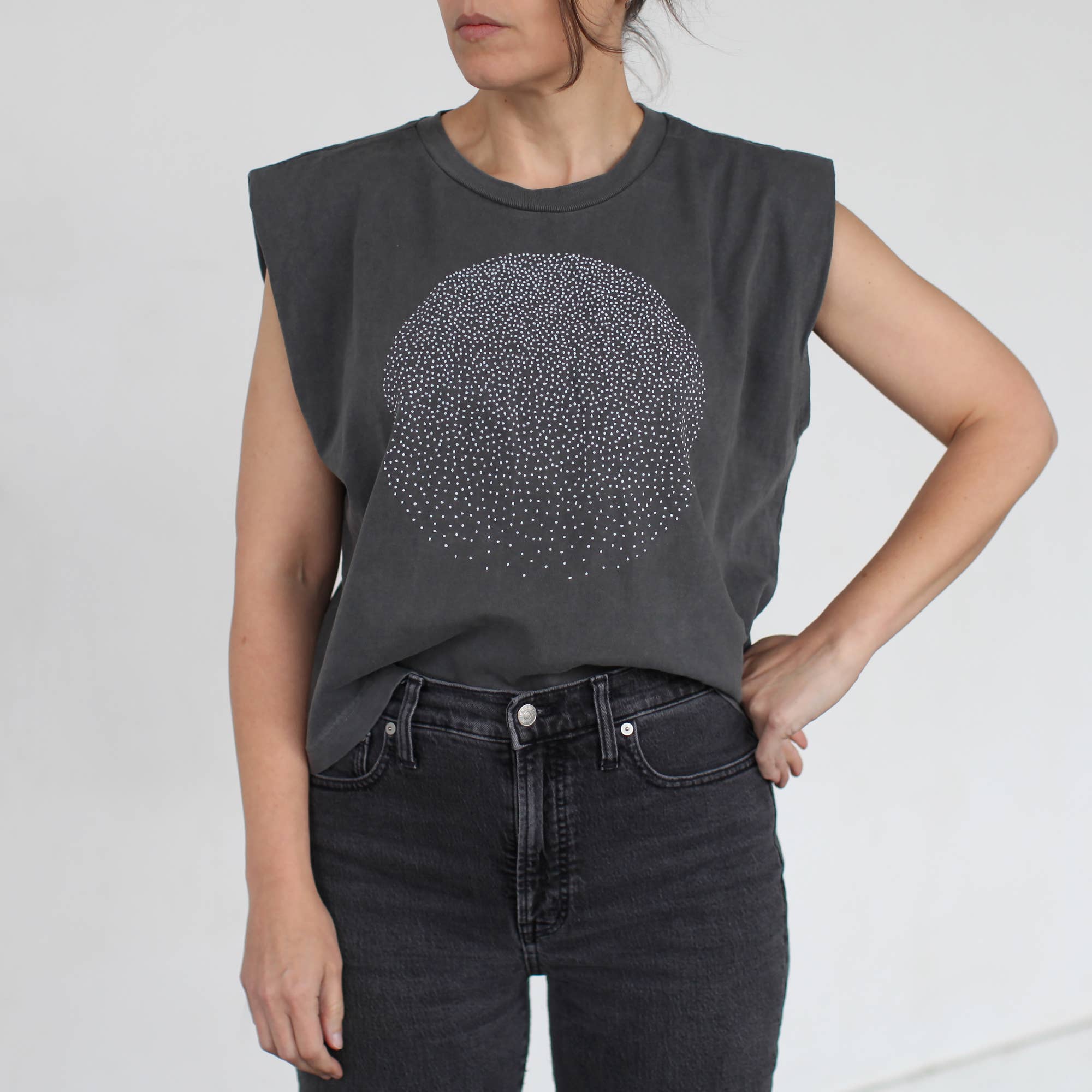 Blackbird Supply Co. - Wholesale Tank Top - Women's - Snow Globe Full Moon Womens 100% Cotton Muscle Tank Black