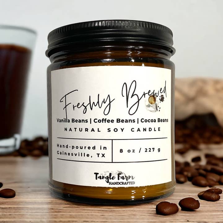 Freshly Brewed Soy Candle for wholesale by Tangle Farm Handcrafted