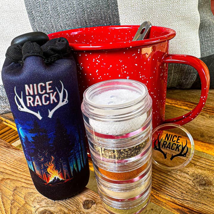 WILD ATOMS - Wholesale Dried Spice Mix - NICE RACK Mini Camp Spice Gift Set Organic Spices Reusable 8