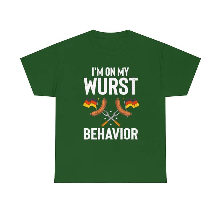 Teegarb LLC - Wholesale Screen Printed T-Shirt - Women's - Humorous I'm My Wurst Behavior Germanic Fair Enthusiast Novelty Germany Season Concert Events Drink Beer23